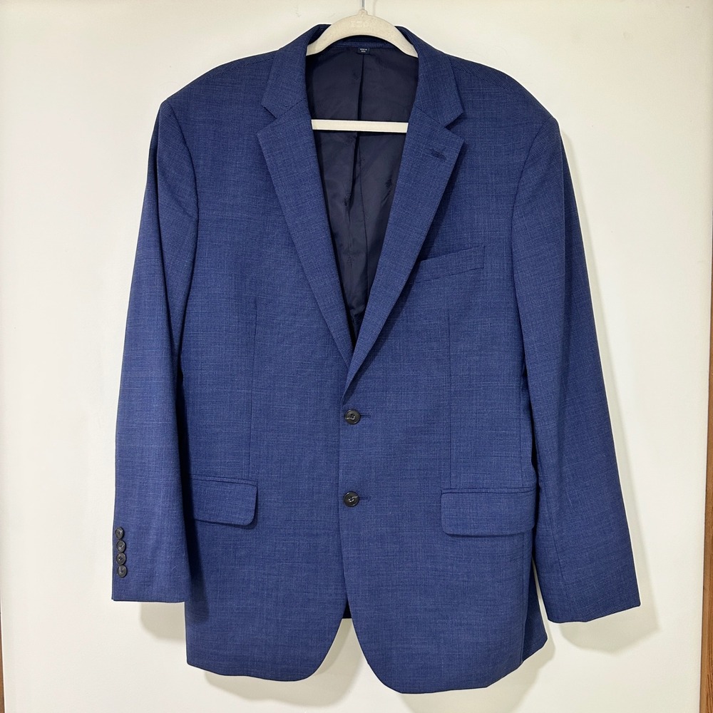 Jos. A. Bank 1905 Slim Fit Suit Jacket Mens 44R Blue Wool Blend Blazer Stretch